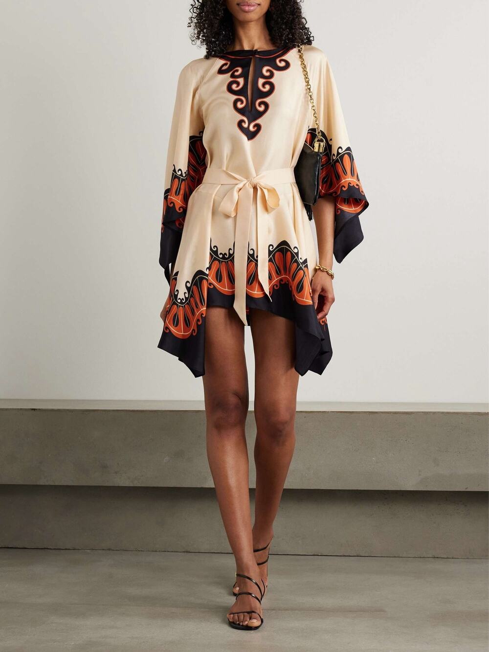 La DoubleJ x Mother Malibu Silk Twill Mini Dress Pacific Placée Print Size S NWT - Picture 1 of 10